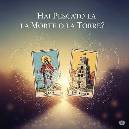 Illustrazione delle carte della Morte e della Torre dei Tarocchi